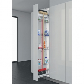 Inoxa Висока висувна колона для щітки та засобів побутової хімії, ширина фасаду 150мм, 841R