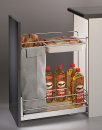 Wireli Висувна корзина-карго для хліба і пляшок, 2 рівня, направляючі Hettich (повний висув), серія Compact